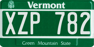 VT license plate XZP782