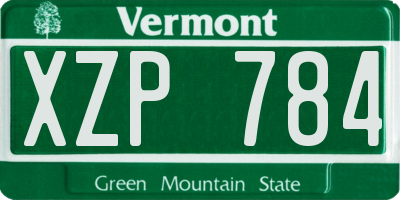 VT license plate XZP784