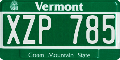 VT license plate XZP785