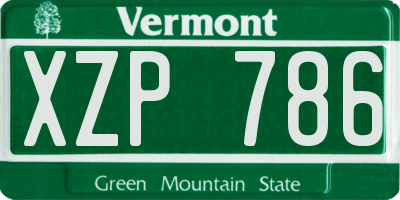 VT license plate XZP786