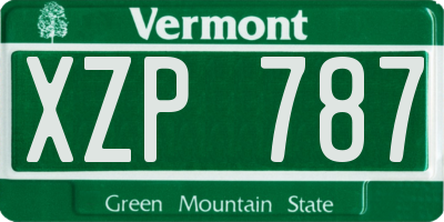 VT license plate XZP787
