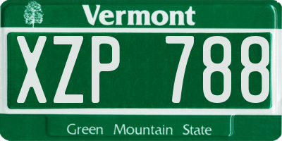VT license plate XZP788