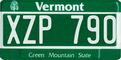 VT license plate XZP790