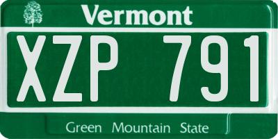 VT license plate XZP791