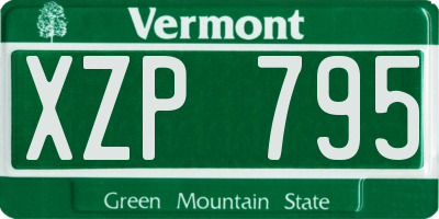 VT license plate XZP795