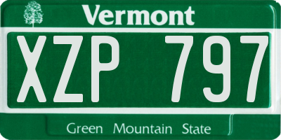 VT license plate XZP797