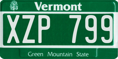 VT license plate XZP799