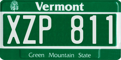 VT license plate XZP811
