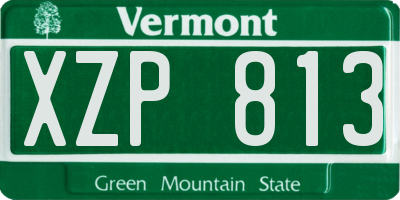 VT license plate XZP813