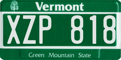 VT license plate XZP818