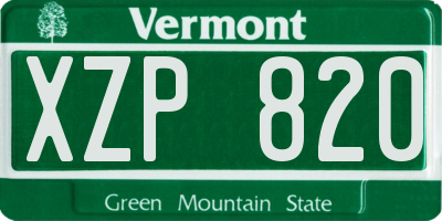 VT license plate XZP820