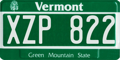 VT license plate XZP822