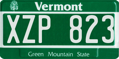 VT license plate XZP823