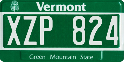 VT license plate XZP824