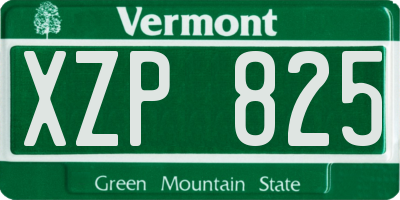 VT license plate XZP825