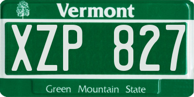 VT license plate XZP827