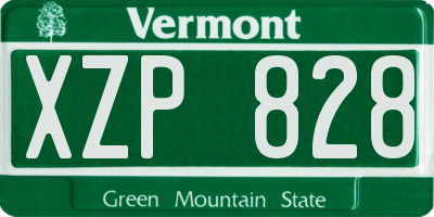 VT license plate XZP828