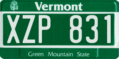 VT license plate XZP831