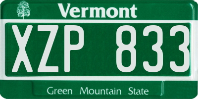 VT license plate XZP833