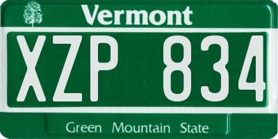 VT license plate XZP834