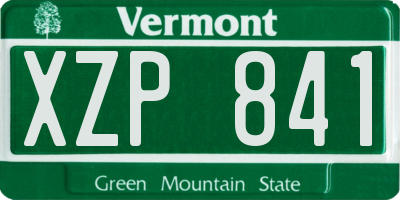 VT license plate XZP841
