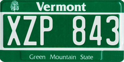 VT license plate XZP843