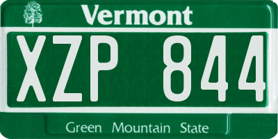 VT license plate XZP844