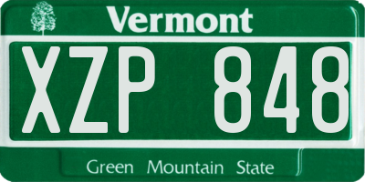 VT license plate XZP848