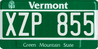 VT license plate XZP855