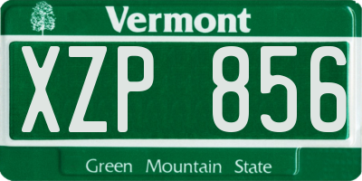 VT license plate XZP856