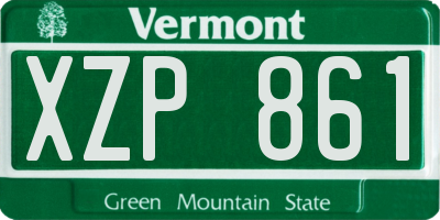 VT license plate XZP861