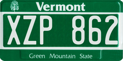 VT license plate XZP862