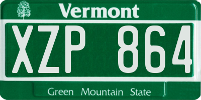 VT license plate XZP864
