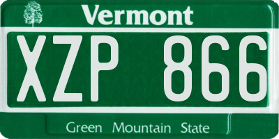 VT license plate XZP866