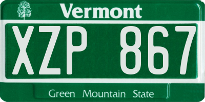 VT license plate XZP867