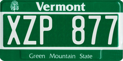 VT license plate XZP877