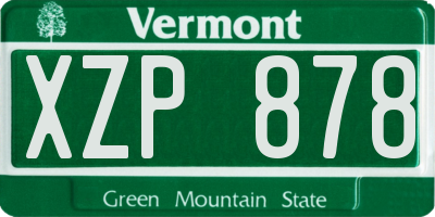 VT license plate XZP878
