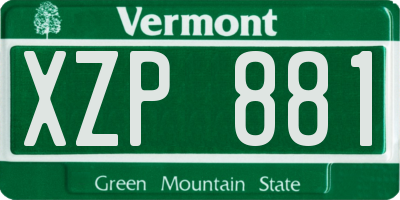 VT license plate XZP881
