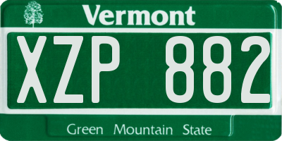 VT license plate XZP882