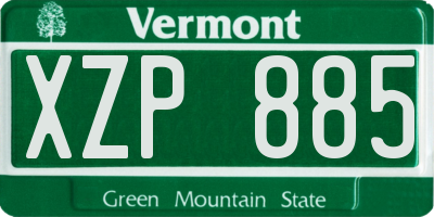 VT license plate XZP885
