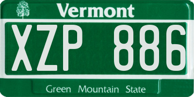 VT license plate XZP886