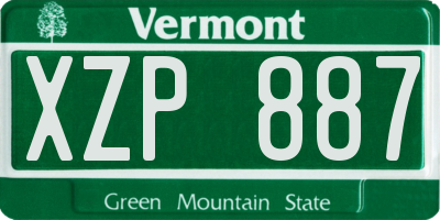 VT license plate XZP887