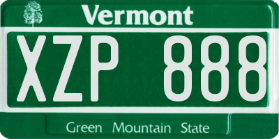 VT license plate XZP888