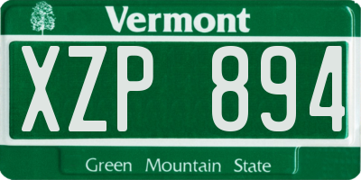 VT license plate XZP894