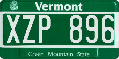 VT license plate XZP896