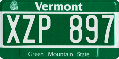 VT license plate XZP897