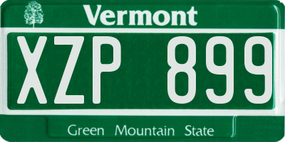VT license plate XZP899