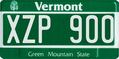 VT license plate XZP900