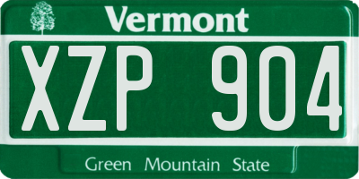 VT license plate XZP904