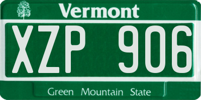 VT license plate XZP906